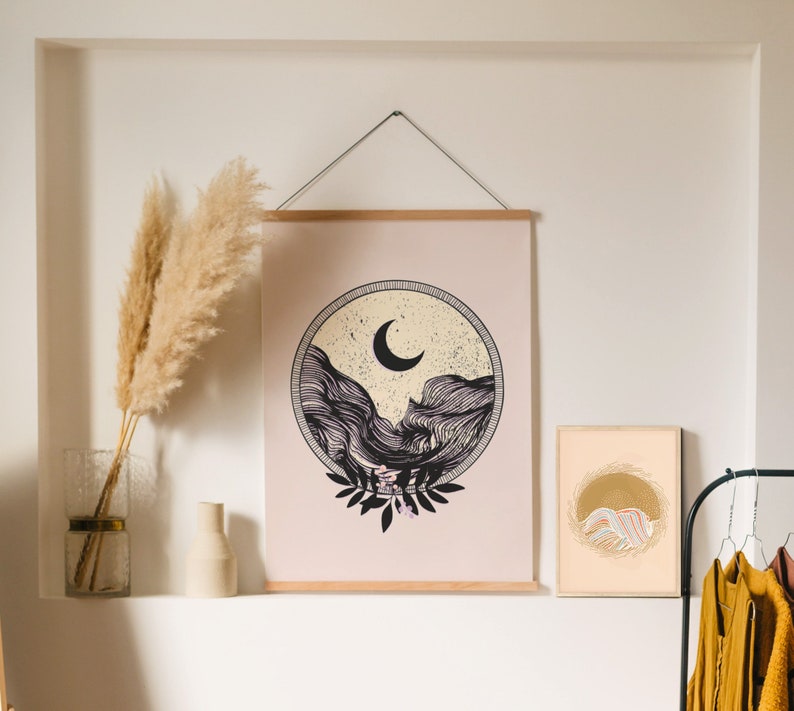 Boho Wall Decor Vintage Inspired Wall Art Living Room Decor Etsy