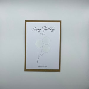 Geburtstagskarte, Ballons, Rubbelkarte, Rubbellos, Geschenk, Karte zum Verschenken