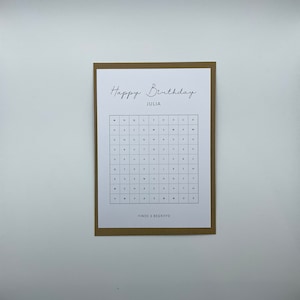Wortsuche, Geschenk, Geburtstagsgeschenk, Personalisierte Karte, Personalisierbar