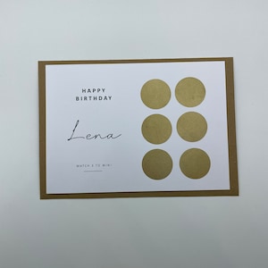 Happy Birthday Karte, Geschenk, Rubbelkarte personalisierbar