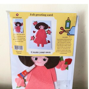 Kit de cartões comemorativos de feltro, boneca fofa, cartões feitos à mão para qualquer ocasião na Camieroseuk.
