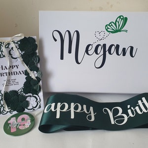 Birthday boxes at Camieroseuk, Gifts for her, Bottle green box.