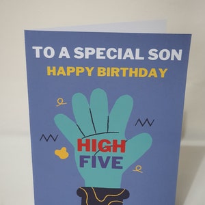 Carte d'anniversaire High Five, CamieRoseUK, cartes pour fils