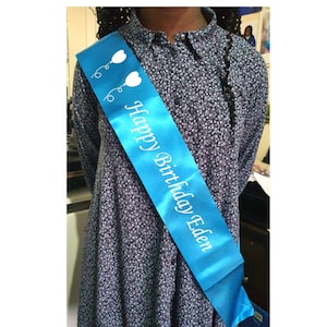 Customised party sash, birthday Sash, graduation sash, CamieRoseUk