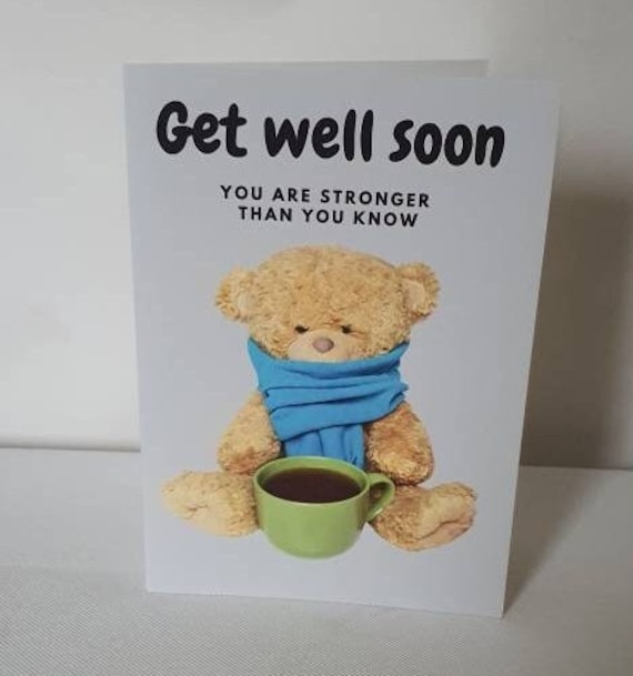 Get Well Soon Teddy Bear Card 