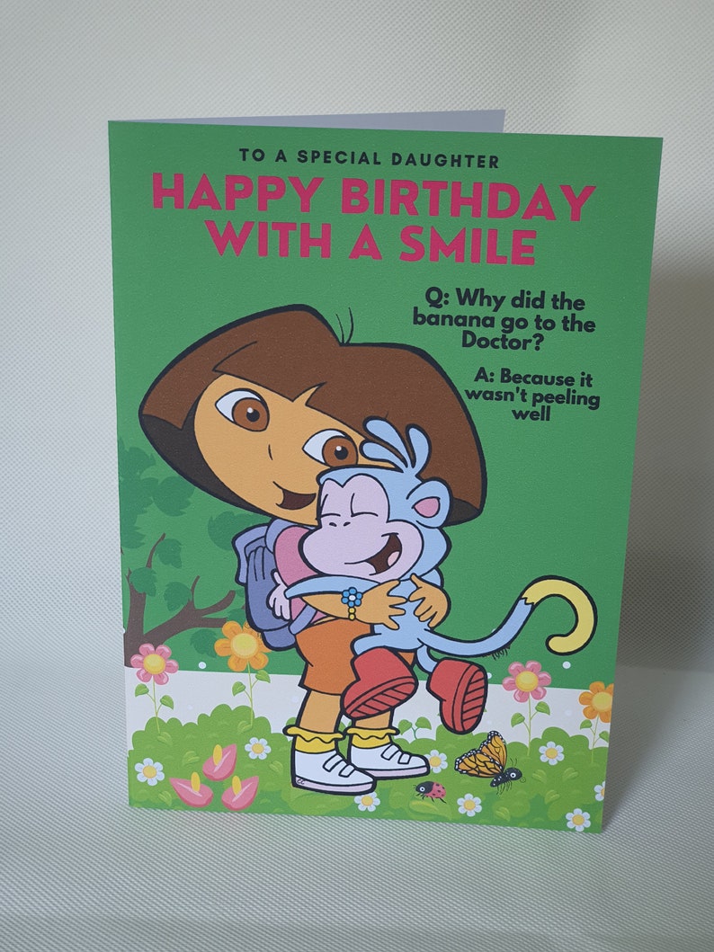 Dora the explorer birthday card cards for daughter | Etsy Polska