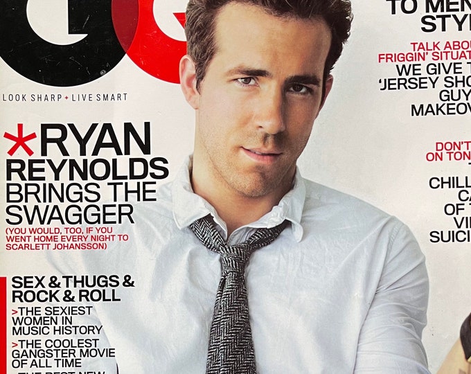 Pre-Owned GQ magazine cover Ryan Reynolds-Vintage Men's Fashion & Lifestyle - Iconic Covers - Interviews - Collectible back Issue