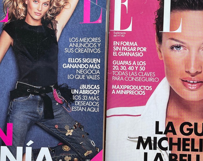 For Women who read fashion -Vintage fashion magazine 2x Elle magazine 2001