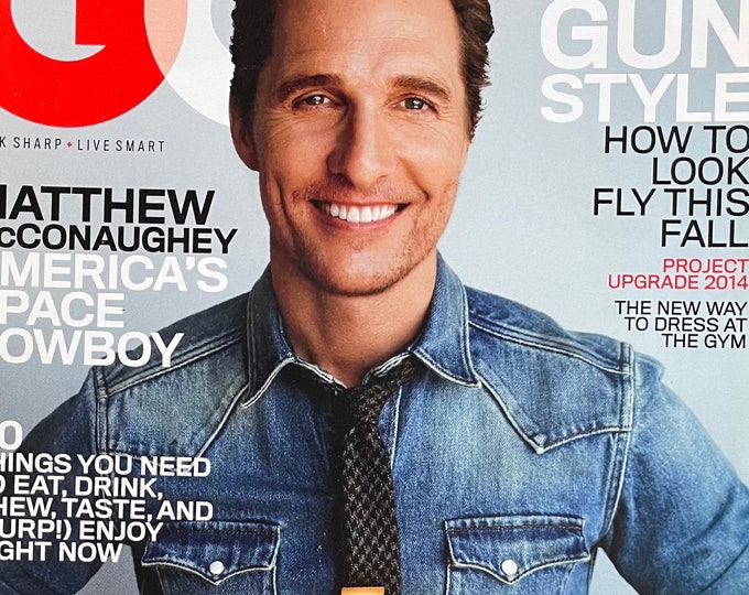 Pre-Owned GQ magazine cover Matthew McConaughey!-Vintage Men's Fashion & Lifestyle - Iconic Covers - Interviews - Collectible back Issue