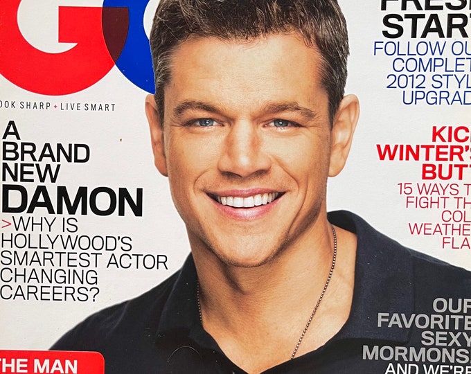 Pre-Owned GQ magazine cover Matt Damon-Vintage Men's Fashion & Lifestyle - Iconic Covers - Interviews - Collectible back Issue