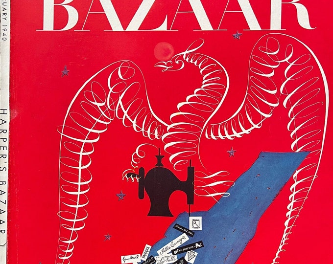 For Women who read fashion -Classic rare unique Cover magazine Harper’s Bazaar 1940