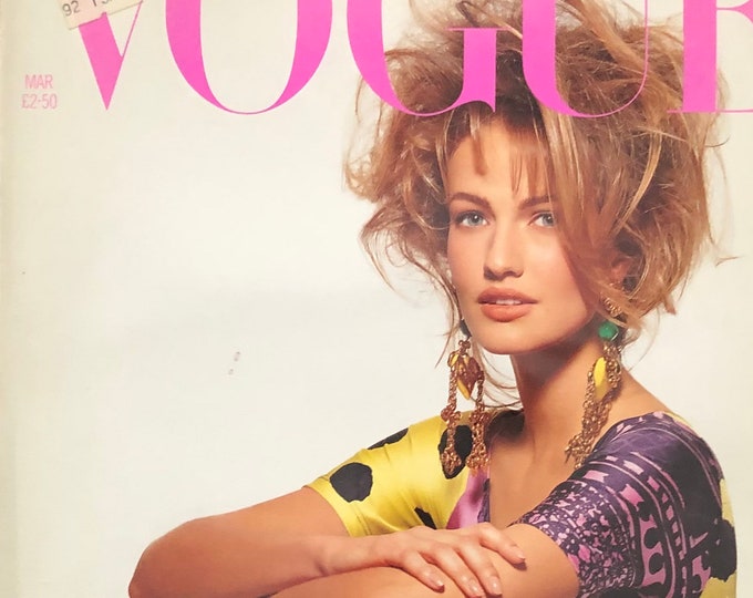 Vintage Vogue March 1991 Cover Karen Mulder