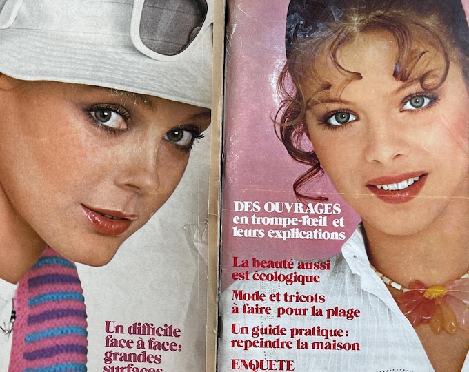 For Women who read fashion -Vintage rare Magazines 2x MARIE FRANCE magazine 1977 & 1987