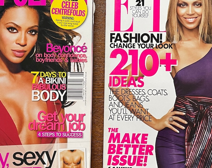 For Women who read fashion -Unique collectible magazines Cosmopolitan & Elle 2 editions cover Beyonce