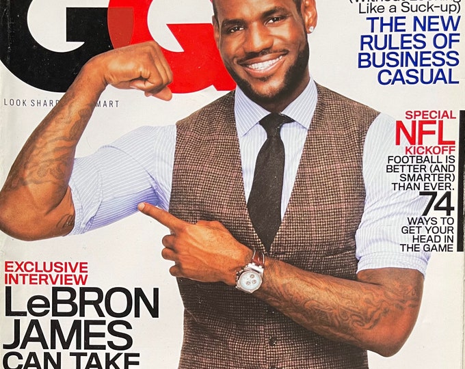 Pre-Owned GQ Magazine COVER Lebron James-Vintage Men's Fashion & Lifestyle - Iconic Covers - Interviews - Collectible back Issue