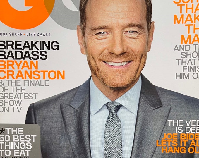 Pre-Owned GQ magazine cover Bryan Cranston!-Vintage Men's Fashion & Lifestyle - Iconic Covers - Interviews - Collectible back Issue