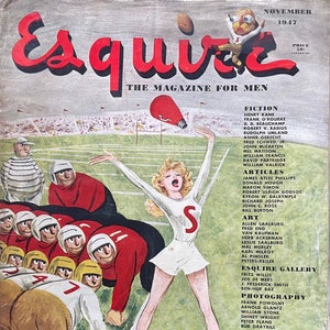 Collectible - Unique rare collectible Esquire magazine 1947-Vintage Print -Iconic stories, Phorhography Collectible Retro issue