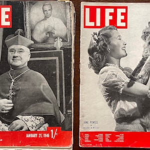 On Cover,  one Legend - Vintage rare Life Magazine 2x, 1946