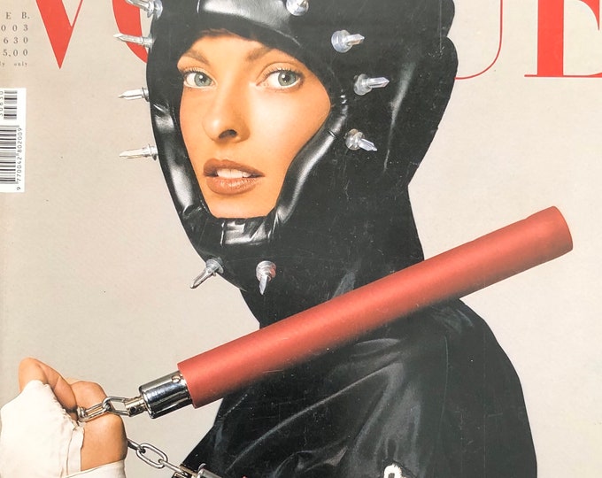 Vintage rare magazine VOGUE ITALIA 2003 Linda Evangeliste-Iconic style & Cover Photography Fashion Models Collectible Issue!