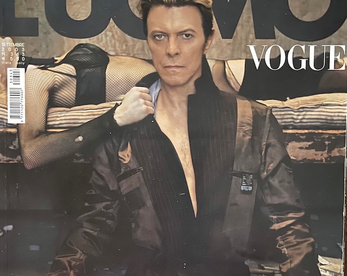 For men who read fashion - Vintage rare unique collectible fashion magazine L’UOMO Vogue 2003 cover David Bowie