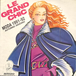 For Women who read fashion -Unique vintage fashion 4x magazines Le Grand Chic Italy 1992