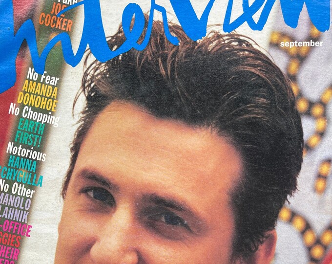Vintage rare INTERVIEW Magazine 1991 cover Sean PennCulture icon-Celebrity Interviews & Art -Vintage Collectible issue