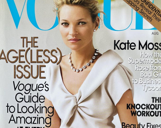 Pre-Owned Magazine Vogue August 2008 - Cover Kate Moss - Iconic Style Fashion Covers Photography