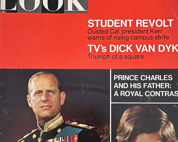 Collectible - Vintage rare magazine LOOK 1967 cover Prince Charles-Vintage Print -Iconic stories, Phorhography Collectible Retro issue