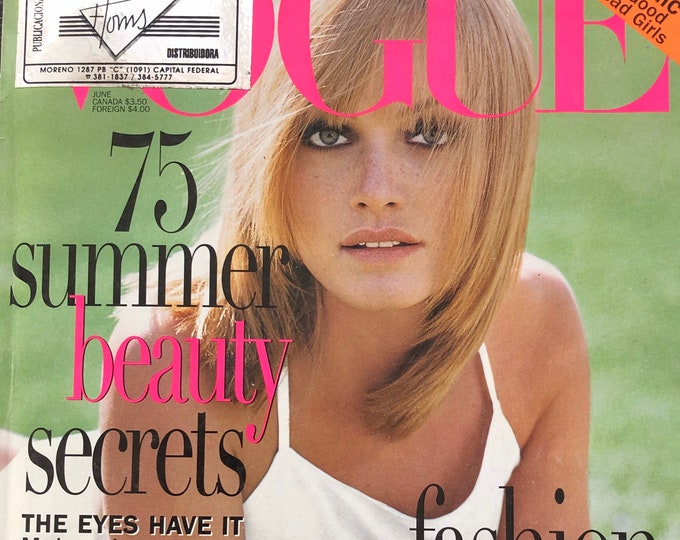 Vogue magazine June 1995 - cover Amber Valletta