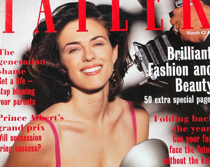 For Women who read fashion -Vintage rare magazine TATTLER 1995 cover Elizabeth Hurley