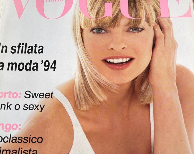 Vintage fashion Magazine Vogue Italia 1994 haute couture shows-Iconic style & Cover Photography Fashion Models Collectible Issue!