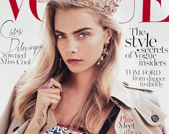 Fashion Magazine Vogue Australia cover Cara Delevinge -Iconic fashion Style & Photography Fashion Models - Editorials