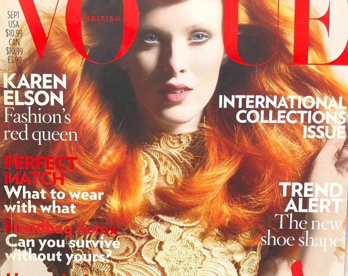 Own a piece of Vogue history -Magazine Vogue British cover Karen Elson-Iconic Style Fashion Covers Photography Models & Editorials