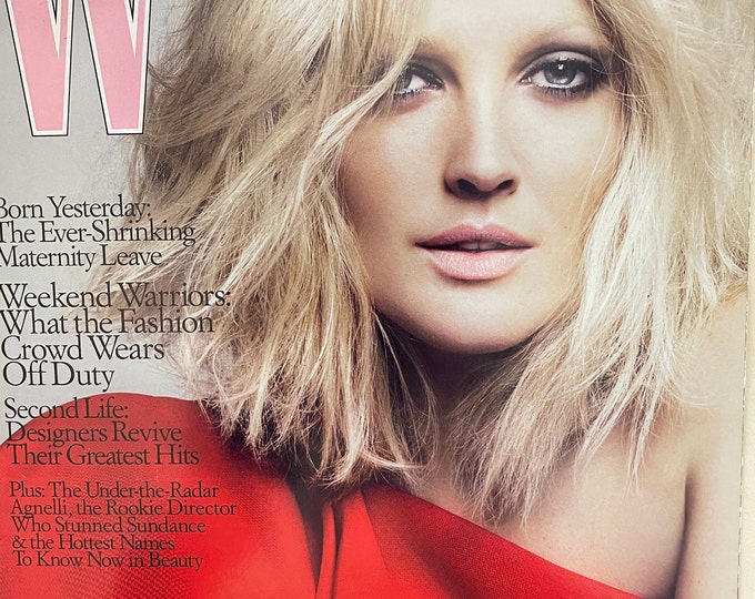Style Inspiration - Unique rare fashion magazine W cover Drew Barrymore-High Fashion & Art Photography- Iconic covers - Celebrity Style