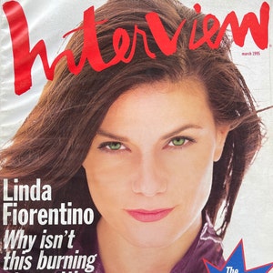 Vintage rare INTERVIEW Magazine 1995 Linda FiorentinoCulture icon - Celebrity Interviews & Art - Vintage Collectible issue