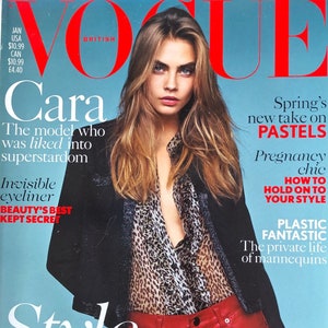 Own a piece of Vogue history -Magazine Vogue British cover Cara Delevingne-Iconic Style Fashion Covers Photography Models & Editorials