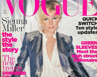 Pre-Owned Magazine VOGUE cover SIENNA MILLER-Iconic Style Fashion Covers Photography Models & Editorials
