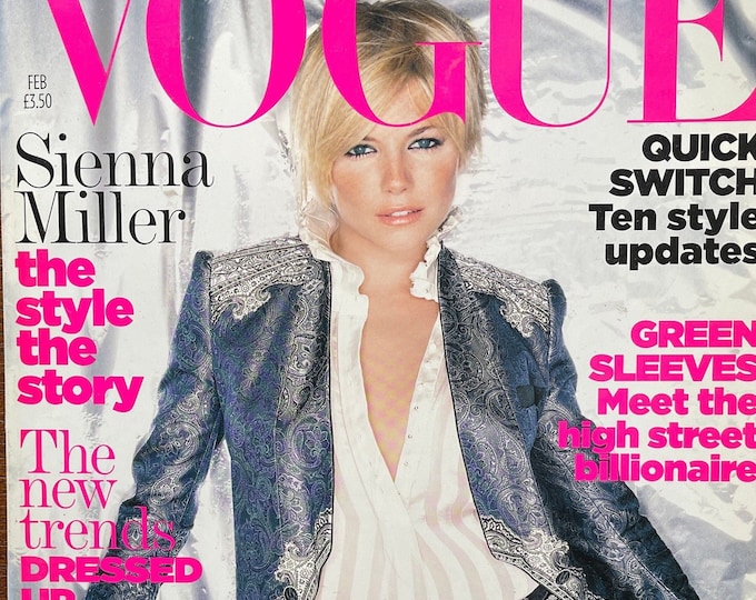 Own a piece of Vogue history -Magazine VOGUE cover  SIENNA MILLER-Iconic Style Fashion Covers Photography Models & Editorials