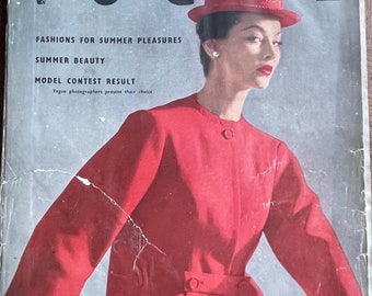 Own a piece of Vogue history -Vogue Magazine June 1952-Iconic Style Fashion Covers Photography Models & Editorials