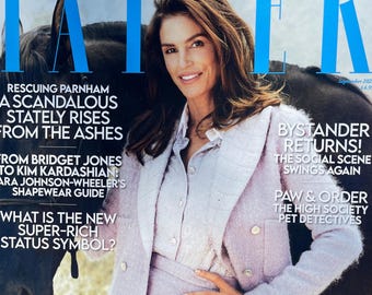 For Women who read fashion -Fashion magazine TATLER cover Cindy Grawford -Iconic style & Photography Collectible fashion Culture!