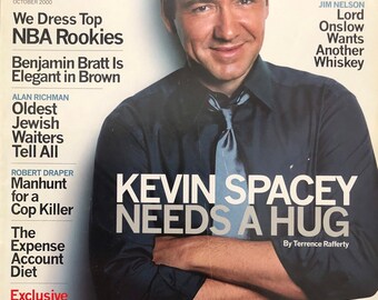 ¡Revista GQ vintage de segunda mano, modelo 2000, con Kevin Spacey en la portada!