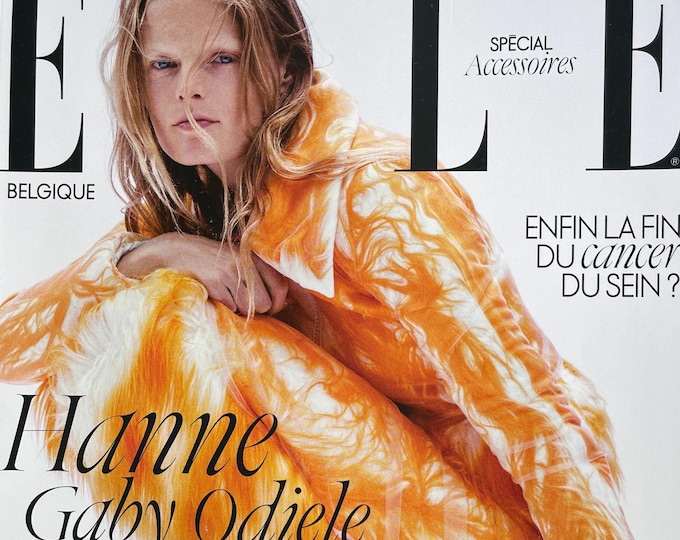 unique rare fashion Magazine ELLE Belgium cover Hanne Gaby Odiele-Iconic style & Photography Collectible fashion Culture!
