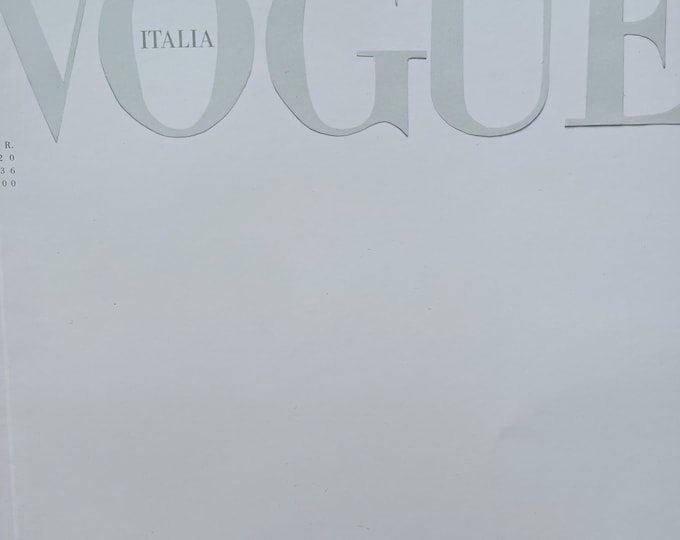 Own a piece of Vogue history-Magazine Vogue Italia White cover Issue far away!-Iconic style & Cover Fashion Models Collectible Issue!