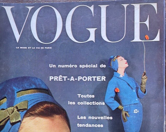 Own a piece of Vogue history-Vogue Paris August 1958, Haute Couture Vintage Advertising! Pret A Porter special