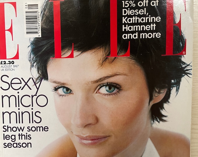 For Women who read fashion -Vintage rare fashion Elle magazine August 1997 Helena Christensen