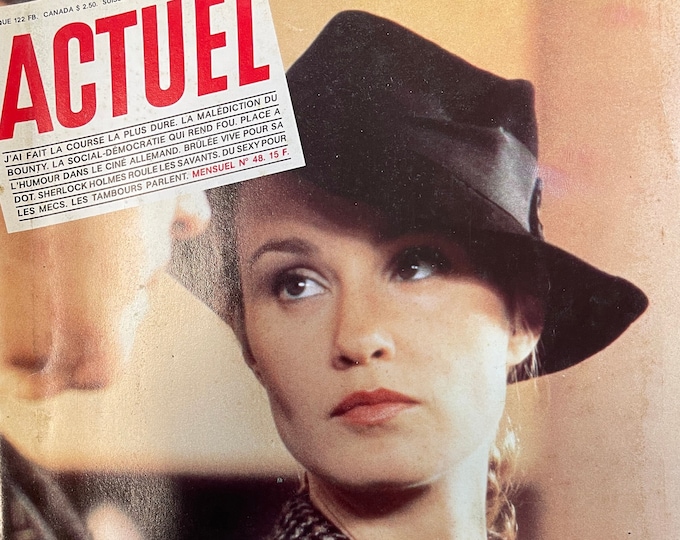 Unique rare Vintage French magazine ACTUEL 1983 , Jessica Lange !-Vintage Print -Iconic stories, Phorhography Collectible Retro issue