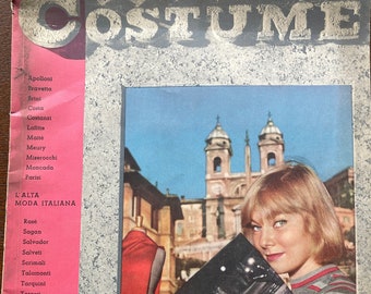 For Women who read fashion -Vintage rare unique Italia fashion magazine COSTUME 1957 May Britt cover!