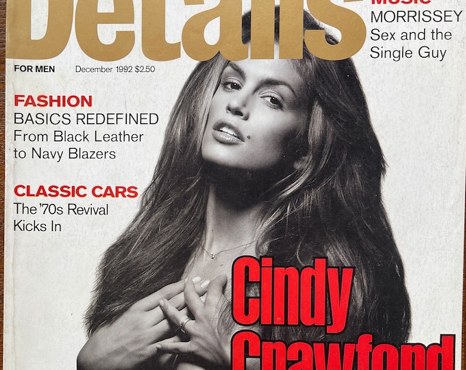 For Women who read fashion -Vintage rare magazine Detail 1992 Cindy Crawford cover!