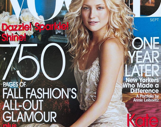 Own a piece of Vogue history -Vogue September US 2002 Kate Hudson 750 pages-Iconic Style Fashion Covers Photography Models & Editorials