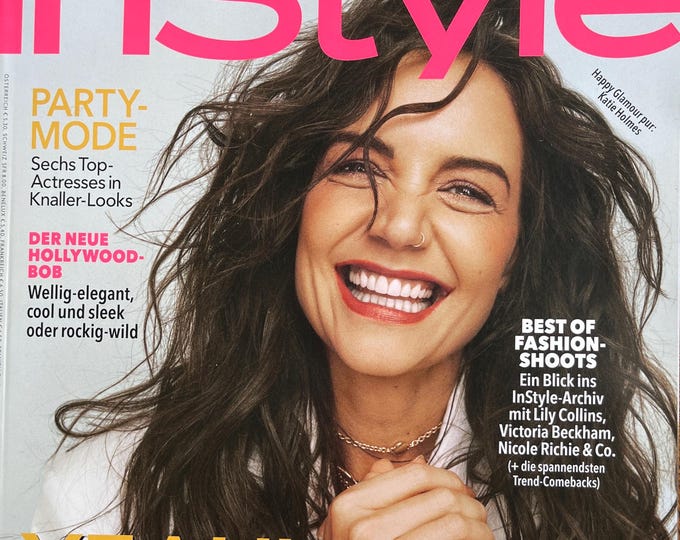 For Women who read fashion -Fashion magazine German issue InStyle cover Katie Holmes-Iconic style & Photography Collectible fashion Culture!